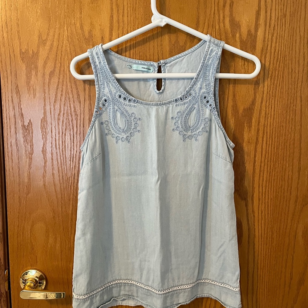 Elegant Chambray Sleeveless Top